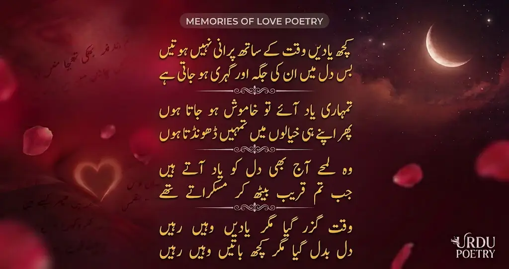 Deep Love Poetry in Urdu – Beautiful Words for Love and Emotions 5 Love Poetry About Memories