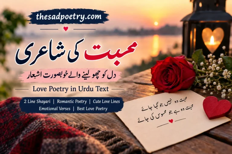 Love Poetry in Urdu Text – Romantic 2 Line Shayari 